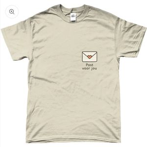T-shirt - met opdruk - post voor jou - zand - S