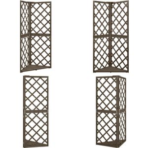 vidaXL Latwerk hoekmodel 50x50x145 cm massief vurenhout - Hekwerk - Hekwerken - Tuinhekwerk - Tuinhekwerken