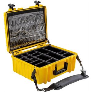 Transportkoffer Outdoor Type 6000 - Gele Noodkoffer Voor Redding En Huishoudelijk Gebruik - Spatwaterdicht - Slagvast - Onverwoestbaar - 510 x 420 x 215 Mm