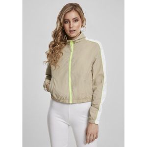 Urban Classics - Short Piped Trainings jacket - S - Beige/Wit