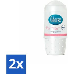 2 x Odorex Deodorant Roller Sensitive Care 50 ml - Deodorant - Gevoelige Huid - Roll-on - 48 Uur Bescherming - Bisabolol