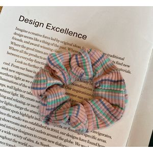 Ellastiek Scrunchie gestreept - Haarelastiekjes - Haaraccessoires Vrouwen - Wokkels - Scrunchies - Haarelastiekjes Scrunchie - Luxe kwaliteit - Haar Accessoires Meisje - Haar Accessoire