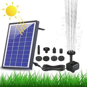 Fontein op zonne-energie, 6,5 W, drijvende fonteinpomp met 6 fonteinstijlen