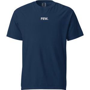 Bitcoin T-shirt - FEW - Wit Geborduurd - Unisex - 100% Katoen - Navy Blauw - Maat S | Bitcoin cadeau| Bitcoin T-shirt| Bitcoin Shirt| Bitcoin Merch| Bitcoin Merchandise| Bitcoin Kleding| Crypto T-shirt