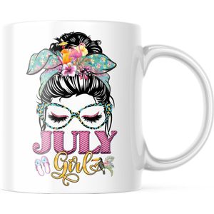 Verjaardag Mok July Girl  Summer | Verjaardag cadeau | Grappige Cadeaus | Koffiemok | Koffiebeker | Theemok | Theebeker