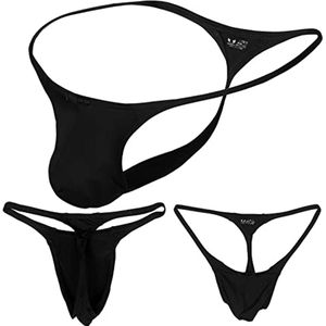 Lichte Neer Lage Taille Tanga voor Heren - Zwart Bikini Slip