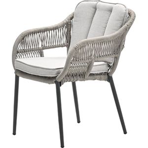 Garden Impressions Pescara dining fauteuil - carbon black - rope taupe - desert sand