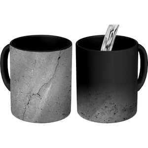 Magische Mok - Foto op Warmte Mokken - Koffiemok - Beton - Grijs - Ruig - Industrieel - Vintage - Magic Mok - Beker - 350 ML - Theemok