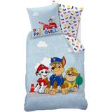 Paw Patrol - Dekbedovertrek Patboy - Blauw - 140 x 200 cm - Katoen - Inclusief Kussensloop 63 x 63 cm
