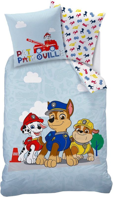 Paw Patrol - Dekbedovertrek Patboy - Blauw - 140 x 200 cm - Katoen - Inclusief Kussensloop 63 x 63 cm