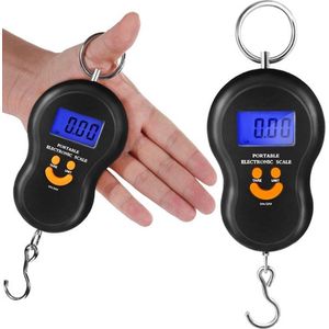 Portable electronische digitale weegschaal voor bagage o.a. tassen en koffers tot 50KG Zwart