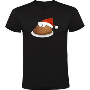 Poep met een kerstmuts Heren T-shirt - kerst - christmas - kerstmis - feestdag - grappig