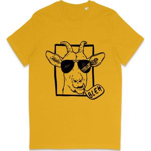 T Shirt Grappige Geit - Heren en Dames T Shirt - Geel - XXL
