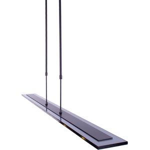 Verstelbare hanglamp Vigo | zwart | glas / metaal | 100 cm lang | in hoogte verstelbaar tot 145 cm | eettafellamp | modern design