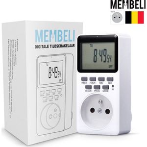 Membeli Tijdschakelaar voor Binnen - Schakelklok Stopcontact - Type E - Digitaal - Timer Schakelaar - LCD Display - Tijdschakelklok