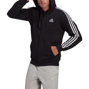 Adidas Essentials 3-Stripes Fleece Vest Zwart Heren - Maat L