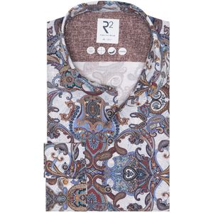 R2 Overhemd Lyocell Paisley Multicolour - Maat 38 - Heren - Overhemden Formeel