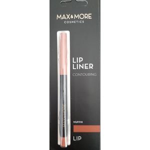 Lipliner - Max&More cosmetics - col. 344 muffin - lippenpotlood - terra bruinrood