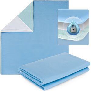 Wasbare Onderlegger Met Instopstroken - Incontinentie Bedonderlegger - 85x90 cm - Waterdicht
