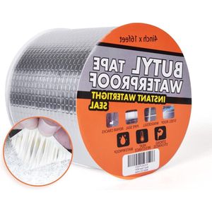 Waterdichte Butylband - Sterke Zelfklevende Afdichtingsband - Zilver Aluminium - Dakkage Reparatie - Oppervlaktescheuren - Caravans - Buis - Glas Raam - 106 cm x 45 m