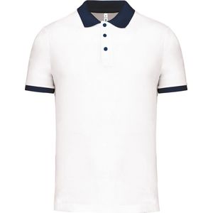 PROACT® Heren-sportpolo PA489 - White / Sporty Navy - XS