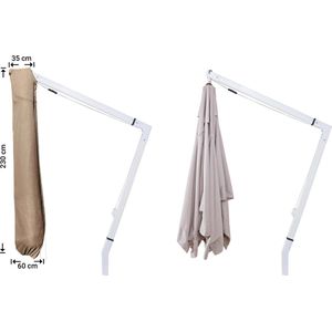 Raffles Covers Parasolhoes voor hangparasol - Hoog: 230 cm - RHUS230 - Waterdicht - Solution Dyed | UV-bestendig | Rits en stok | Trekkoord - Parasolhoes voor staande parasol