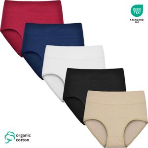 GAUBERT® 9089-Mix 5-Pack Organisch Katoenen Hoge Taille Slip M