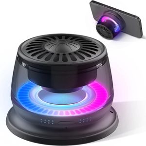 Bluetooth-luidspreker met magnetische beugel, draagbare, hoogwaardige subwoofer met led-licht en mini-luidspreker - zwart
