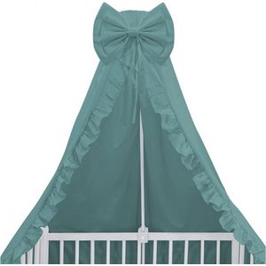 Babybam Hemeltje Ruffle Stone Green - Babysluier met Ruches - Babyhemeltje voor Wiegje of Ledikant