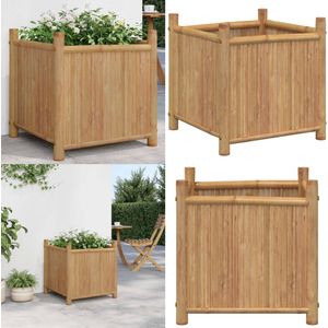 vidaXL Plantenbak 50x50x50 cm bamboe - Plantenbak - Plantenbakken - Verhoogde Plantenbak - Kweekbak