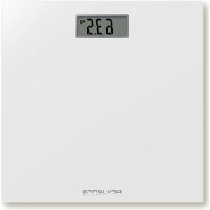 Digitale personenweegschaal groot display - draagkracht 150 kg - ultradun gehard glas - inclusief batterij - 30 x 30 cm