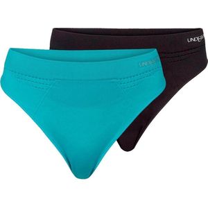 Underun Vrouwen String Duo Pack Turquoise/Zwart - Hardloopondergoed - Sportondergoed - S