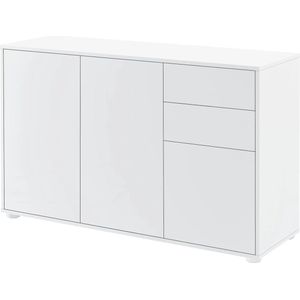 In And OutdoorMatch Commode Reginald - Duw en Open - 74x117x36 cm - Wit Hoogglans - Spaanplaat - Modern Design