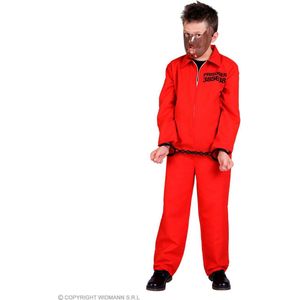 Widmann - Boef Kostuum - Levenslange Gevangene County Jail Kind Kostuum - Oranje - Maat 140 - Carnavalskleding - Verkleedkleding