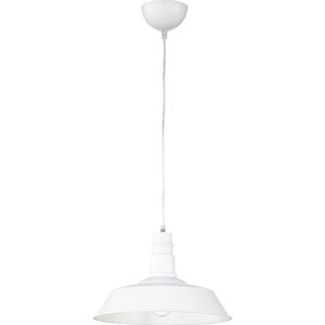 LED Hanglamp - Hangverlichting - Torna Wulo - E27 Fitting - Rond - Mat Wit - Aluminium