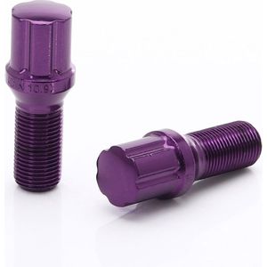 Japan Racing JB1 Wielbouten - M12x1,5 / M12x1.5 - Paars - Set van 20 + adaptersleutel