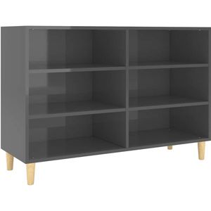 vidaXL Dressoir 103,5x35x70 cm bewerkt hout hoogglans grijs