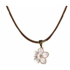Ketting -Chimay -wit- bruin- koordketting - Charme Bijoux