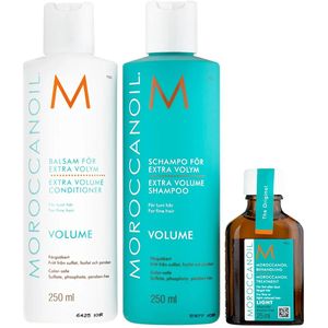 MOROCCANOIL Extra Volume TRIO! Shampoo 250ml, Conditioner 250ml, Light Oil Trea 25ml