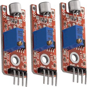 AZDelivery 3 x KY-038 Microfoonfoongeluidsverwervingsmodule Stemgeluidssensor compatibel met Arduino Inclusief E-Book!