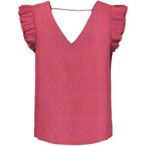 Only Top Onlstar Life S/s Frill String Top P 15318977 Fuchsia Purple Dames Maat - S