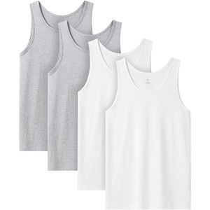 Heren 4-pack katoenen onderhemden - Ademend Classic tanktops