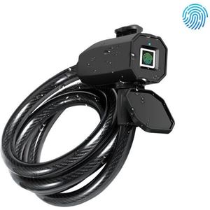 DrPhone VS1 – Fietsslot Met Vingerscan – Oplaadbare Fietsslot – Vingerafdruk Slot – 10 Vingerafdruk Patronen – IP65 Waterdichte Slot - Zwart