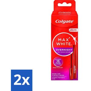 2 x Colgate - Serum - Max White - Overnight Whitening - 2,5 ml - Witte Tanden - Tanden Bleken - Overnight Whitening - Tanden Whitening Serum - Colgate Max White