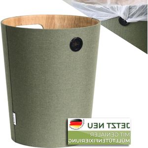 Prullenbak 12 liter kantoor vuilnisemmer - groene houtlook - afvalemmer voor thuiskantoor en kinderkamer - praktische papiermand trash bin