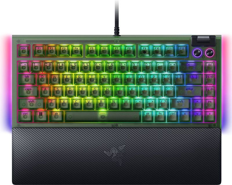 Razer - BlackWidow V4 75% - Mechanisch Gaming Toetsenbord - Phantom Green Edition - RGB - Qwerty