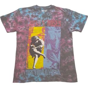 Guns N' Roses - Use Your Illusion Heren T-shirt - S - Blauw/Rood