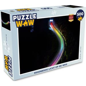 Puzzel Regenboog licht op de weg - Legpuzzel - Puzzel 500 stukjes