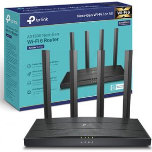 Dual-band WiFi 6 router met 1500Mbps snelheid, 4 Gigabit poorten en geavanceerde functies