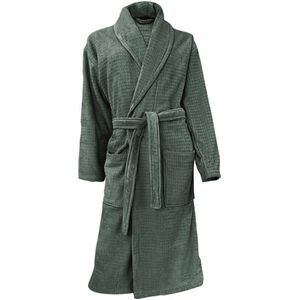 LINNICK Wafel Badjas - Badjas Velours Katoen - Olive Green - maat XL - Badjas Dames - Badjas Heren